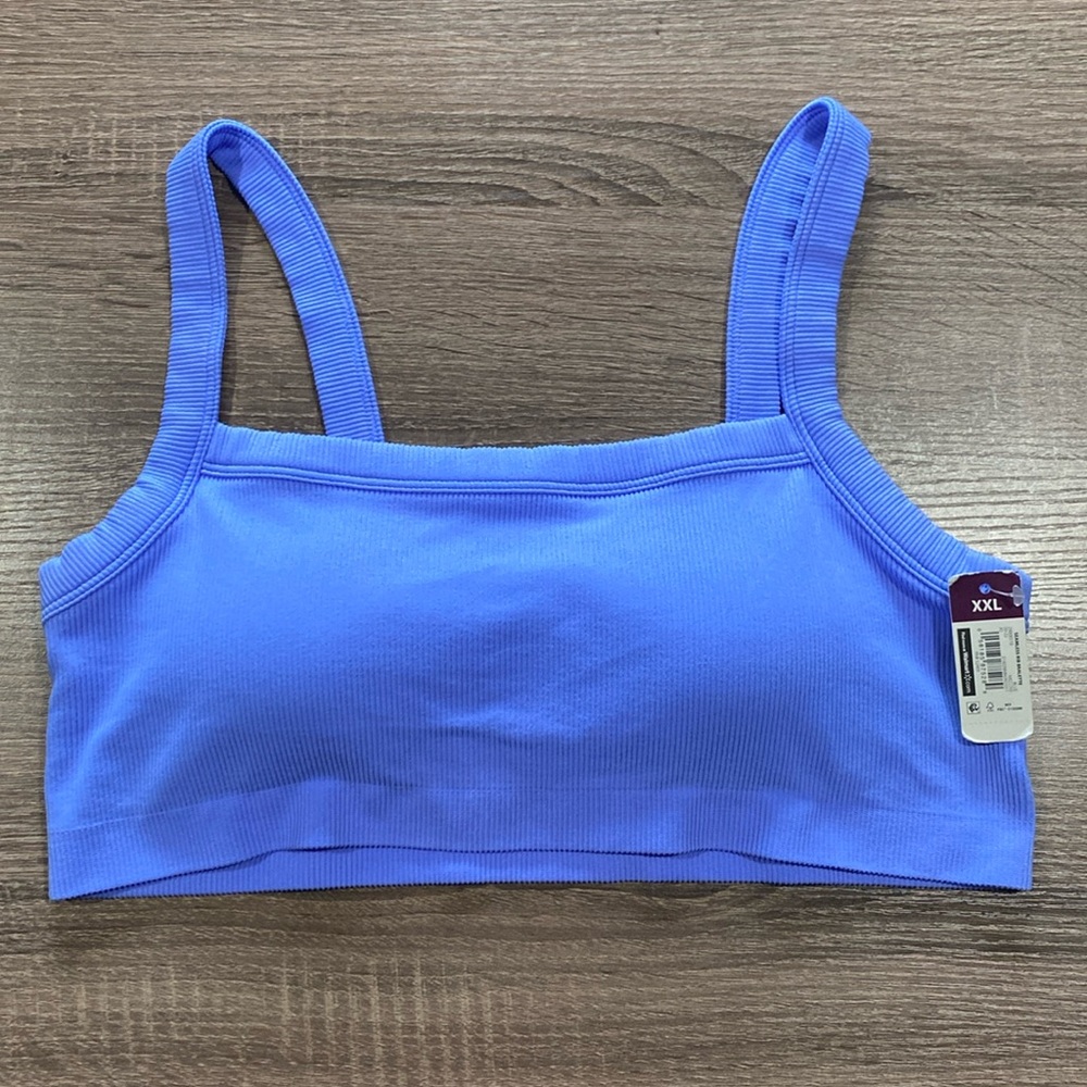 NWT - No Boundaries Seamless Ribbed Bralette - Periwinkle Blue - XXL